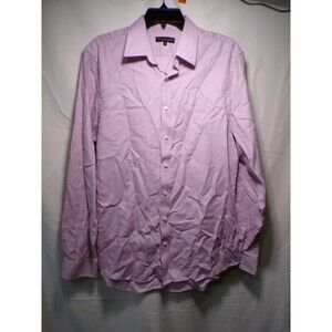 Mens Purple Dress Shirt Long Sleeve Button Front Textured Size 16